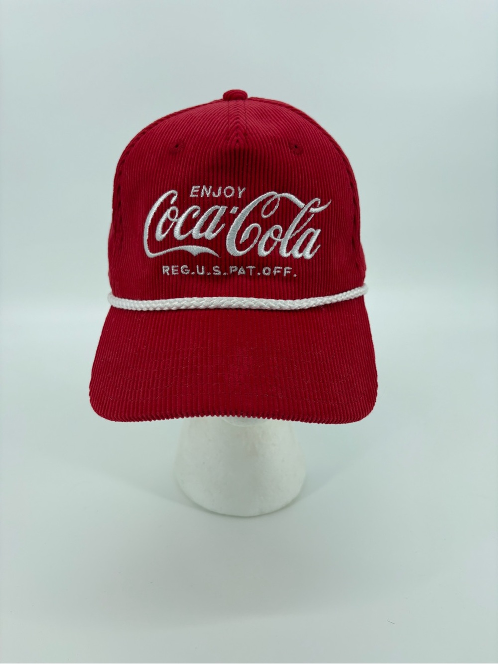 Coca-Cola Red Corduroy Hat with White Rope Accent